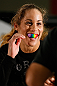 TORRANCE, CA - FEBRUARY 20:  Liz Carmouche conducts an open training session for fans and media at the UFC Gym on February 20, 2013 in Torrance, California.  (Photo by Josh Hedges/Zuffa LLC/Zuffa LLC via Getty Images)