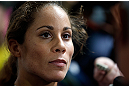 TORRANCE, CA - FEBRUARY 20:  Liz Carmouche interacts with media after an open training session at the UFC Gym on February 20, 2013 in Torrance, California.  (Photo by Josh Hedges/Zuffa LLC/Zuffa LLC via Getty Images)
