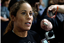 TORRANCE, CA - FEBRUARY 20:  Liz Carmouche interacts with media after an open training session at the UFC Gym on February 20, 2013 in Torrance, California.  (Photo by Josh Hedges/Zuffa LLC/Zuffa LLC via Getty Images)