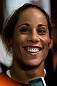 TORRANCE, CA - FEBRUARY 20:  Liz Carmouche interacts with media after an open training session at the UFC Gym on February 20, 2013 in Torrance, California.  (Photo by Josh Hedges/Zuffa LLC/Zuffa LLC via Getty Images)