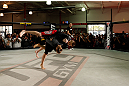 TORRANCE, CA - FEBRUARY 20:  Ronda Rousey conducts an open training session for fans and media at the UFC Gym on February 20, 2013 in Torrance, California.  (Photo by Josh Hedges/Zuffa LLC/Zuffa LLC via Getty Images)