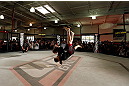 TORRANCE, CA - FEBRUARY 20:  Ronda Rousey conducts an open training session for fans and media at the UFC Gym on February 20, 2013 in Torrance, California.  (Photo by Josh Hedges/Zuffa LLC/Zuffa LLC via Getty Images)