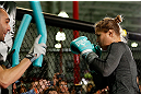 TORRANCE, CA - FEBRUARY 20:  Ronda Rousey conducts an open training session for fans and media at the UFC Gym on February 20, 2013 in Torrance, California.  (Photo by Josh Hedges/Zuffa LLC/Zuffa LLC via Getty Images)