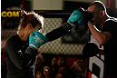 TORRANCE, CA - FEBRUARY 20:  Ronda Rousey conducts an open training session for fans and media at the UFC Gym on February 20, 2013 in Torrance, California.  (Photo by Josh Hedges/Zuffa LLC/Zuffa LLC via Getty Images)