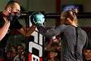 TORRANCE, CA - FEBRUARY 20:  Ronda Rousey conducts an open training session for fans and media at the UFC Gym on February 20, 2013 in Torrance, California.  (Photo by Josh Hedges/Zuffa LLC/Zuffa LLC via Getty Images)
