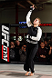 TORRANCE, CA - FEBRUARY 20:  Ronda Rousey conducts an open training session for fans and media at the UFC Gym on February 20, 2013 in Torrance, California.  (Photo by Josh Hedges/Zuffa LLC/Zuffa LLC via Getty Images)