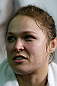 TORRANCE, CA - FEBRUARY 20:  Ronda Rousey interacts with media after an open training session at the UFC Gym on February 20, 2013 in Torrance, California.  (Photo by Josh Hedges/Zuffa LLC/Zuffa LLC via Getty Images)