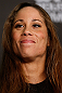 ANAHEIM, CA - FEBRUARY 21:  Liz Carmouche interacts with media during a UFC pre-fight press conference at Honda Center on February 21, 2013 in Anaheim, California.  (Photo by Josh Hedges/Zuffa LLC/Zuffa LLC via Getty Images)