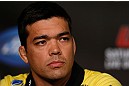 ANAHEIM, CA - FEBRUARY 21:  Lyoto Machida interacts with media during a UFC pre-fight press conference at Honda Center on February 21, 2013 in Anaheim, California.  (Photo by Josh Hedges/Zuffa LLC/Zuffa LLC via Getty Images)