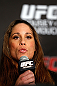 ANAHEIM, CA - FEBRUARY 21:  Liz Carmouche interacts with media during a UFC pre-fight press conference at Honda Center on February 21, 2013 in Anaheim, California.  (Photo by Josh Hedges/Zuffa LLC/Zuffa LLC via Getty Images)