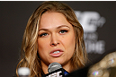 ANAHEIM, CA - FEBRUARY 21:  Ronda Rousey interacts with media during a UFC pre-fight press conference at Honda Center on February 21, 2013 in Anaheim, California.  (Photo by Josh Hedges/Zuffa LLC/Zuffa LLC via Getty Images)
