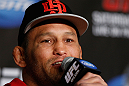 ANAHEIM, CA - FEBRUARY 21:  Dan Henderson interacts with media during a UFC pre-fight press conference at Honda Center on February 21, 2013 in Anaheim, California.  (Photo by Josh Hedges/Zuffa LLC/Zuffa LLC via Getty Images)