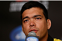 ANAHEIM, CA - FEBRUARY 21:  Lyoto Machida interacts with media during a UFC pre-fight press conference at Honda Center on February 21, 2013 in Anaheim, California.  (Photo by Josh Hedges/Zuffa LLC/Zuffa LLC via Getty Images)