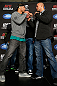 ANAHEIM, CA - FEBRUARY 21:  (L-R) Opponents Josh Koscheck and Robbie Lawler face off during a UFC pre-fight press conference at Honda Center on February 21, 2013 in Anaheim, California.  (Photo by Josh Hedges/Zuffa LLC/Zuffa LLC via Getty Images)