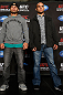 ANAHEIM, CA - FEBRUARY 21:  (L-R) Opponents Josh Koscheck and Robbie Lawler pose for photos during a UFC pre-fight press conference at Honda Center on February 21, 2013 in Anaheim, California.  (Photo by Josh Hedges/Zuffa LLC/Zuffa LLC via Getty Images)