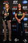 ANAHEIM, CA - FEBRUARY 21:  (L-R) Opponents Ronda Rousey and Liz Carmouche pose for photos during a UFC pre-fight press conference at Honda Center on February 21, 2013 in Anaheim, California.  (Photo by Josh Hedges/Zuffa LLC/Zuffa LLC via Getty Images)