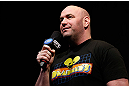 ANAHEIM, CA - FEBRUARY 22:  UFC President Dana White interacts with fans during a Q&A session before the UFC 157 weigh-in at Honda Center on February 22, 2013 in Anaheim, California.  (Photo by Josh Hedges/Zuffa LLC/Zuffa LLC via Getty Images)