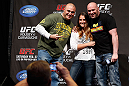 ANAHEIM, CA - FEBRUARY 22:  UFC President Dana White poses for photos with fans during a Q&A session before the UFC 157 weigh-in at Honda Center on February 22, 2013 in Anaheim, California.  (Photo by Josh Hedges/Zuffa LLC/Zuffa LLC via Getty Images)