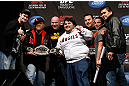 ANAHEIM, CA - FEBRUARY 22:  UFC President Dana White poses for photos with fans during a Q&A session before the UFC 157 weigh-in at Honda Center on February 22, 2013 in Anaheim, California.  (Photo by Josh Hedges/Zuffa LLC/Zuffa LLC via Getty Images)