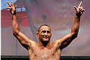 ANAHEIM, CA - FEBRUARY 22:  Dan Henderson weighs in during the UFC 157 weigh-in at Honda Center on February 22, 2013 in Anaheim, California.  (Photo by Josh Hedges/Zuffa LLC/Zuffa LLC via Getty Images)