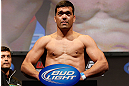 ANAHEIM, CA - FEBRUARY 22:  Lyoto Machida weighs in during the UFC 157 weigh-in at Honda Center on February 22, 2013 in Anaheim, California.  (Photo by Josh Hedges/Zuffa LLC/Zuffa LLC via Getty Images)
