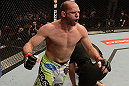 ANAHEIM, CA - FEBRUARY 23:  Kenny Robertson reacts to his victory over Brock Jardine in their welterweight bout during UFC 157 at Honda Center on February 23, 2013 in Anaheim, California.  (Photo by Donald Miralle/Zuffa LLC/Zuffa LLC via Getty Images) *** Local Caption *** Kenny Robertson; Brock Jardine