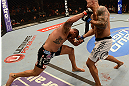 ANAHEIM, CA - FEBRUARY 23:  (L-R) Brendan Schaub punches Lavar Johnson in their heavyweight bout during UFC 157 at Honda Center on February 23, 2013 in Anaheim, California.  (Photo by Donald Miralle/Zuffa LLC/Zuffa LLC via Getty Images) *** Local Caption *** Brendan Schaub; Lavar Johnson