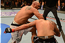 ANAHEIM, CA - FEBRUARY 23:  (L-R) Lavar Johnson punches Brendan Schaub in their heavyweight bout during UFC 157 at Honda Center on February 23, 2013 in Anaheim, California.  (Photo by Donald Miralle/Zuffa LLC/Zuffa LLC via Getty Images) *** Local Caption *** Brendan Schaub; Lavar Johnson