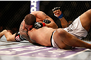 ANAHEIM, CA - FEBRUARY 23:  Brendan Schaub (left) attempts to submit Lavar Johnson in their heavyweight bout during UFC 157 at Honda Center on February 23, 2013 in Anaheim, California.  (Photo by Josh Hedges/Zuffa LLC/Zuffa LLC via Getty Images) *** Local Caption *** Brendan Schaub; Lavar Johnson