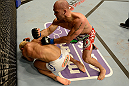ANAHEIM, CA - FEBRUARY 23:  (R-L) Robbie Lawler punches Josh Koscheck in their welterweight bout during UFC 157 at Honda Center on February 23, 2013 in Anaheim, California.  (Photo by Donald Miralle/Zuffa LLC/Zuffa LLC via Getty Images) *** Local Caption *** Josh Koscheck; Robbie Lawler