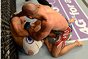 ANAHEIM, CA - FEBRUARY 23:  (R-L) Robbie Lawler punches Josh Koscheck in their welterweight bout during UFC 157 at Honda Center on February 23, 2013 in Anaheim, California.  (Photo by Donald Miralle/Zuffa LLC/Zuffa LLC via Getty Images) *** Local Caption *** Josh Koscheck; Robbie Lawler