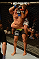 ANAHEIM, CA - FEBRUARY 23:  Urijah Faber (white shorts) attempts to submit Ivan Menjivar in their bantamweight bout during UFC 157 at Honda Center on February 23, 2013 in Anaheim, California.  (Photo by Donald Miralle/Zuffa LLC/Zuffa LLC via Getty Images) *** Local Caption *** Urijah Faber; Ivan Menjivar