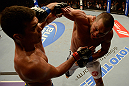 ANAHEIM, CA - FEBRUARY 23:  (R-L) Dan Henderson punches Lyoto Machida in their light heavyweight bout during UFC 157 at Honda Center on February 23, 2013 in Anaheim, California.  (Photo by Donald Miralle/Zuffa LLC/Zuffa LLC via Getty Images) *** Local Caption *** Lyoto Machida; Dan Henderson