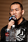 TOKYO, JAPAN - FEBRUARY 28: Yushin Okami interacts with media during a UFC press conference at the Hilton Sjinjuku Hotel on February 28, 2013 in Tokyo, Japan. (Photo by Josh Hedges/Zuffa LLC/Zuffa LLC via Getty Images)