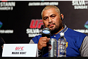 TOKYO, JAPAN - FEBRUARY 28: Mark Hunt interacts with media during a UFC press conference at the Hilton Sjinjuku Hotel on February 28, 2013 in Tokyo, Japan. (Photo by Josh Hedges/Zuffa LLC/Zuffa LLC via Getty Images)