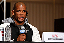TOKYO, JAPAN - FEBRUARY 28: Hector Lombard interacts with media during a UFC press conference at the Hilton Sjinjuku Hotel on February 28, 2013 in Tokyo, Japan. (Photo by Josh Hedges/Zuffa LLC/Zuffa LLC via Getty Images)