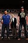 TOKYO, JAPAN - FEBRUARY 28: (L-R) Opponents Mark Hunt and Stefan Struve pose for photos during a UFC press conference at the Hilton Sjinjuku Hotel on February 28, 2013 in Tokyo, Japan. (Photo by Josh Hedges/Zuffa LLC/Zuffa LLC via Getty Images)