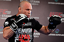 TOKYO, JAPAN - FEBRUARY 28: Wanderlei Silva holds an open training session for media at the Hilton Sjinjuku Hotel on February 28, 2013 in Tokyo, Japan. (Photo by Josh Hedges/Zuffa LLC/Zuffa LLC via Getty Images)