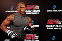 TOKYO, JAPAN - FEBRUARY 28: Hector Lombard holds an open training session for media at the Hilton Sjinjuku Hotel on February 28, 2013 in Tokyo, Japan. (Photo by Josh Hedges/Zuffa LLC/Zuffa LLC via Getty Images)