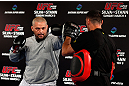 TOKYO, JAPAN - FEBRUARY 28: Mark Hunt holds an open training session for media at the Hilton Sjinjuku Hotel on February 28, 2013 in Tokyo, Japan. (Photo by Josh Hedges/Zuffa LLC/Zuffa LLC via Getty Images)