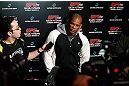 TOKYO, JAPAN - FEBRUARY 28: Hector Lombard talks with media after an open training session at the Hilton Sjinjuku Hotel on February 28, 2013 in Tokyo, Japan. (Photo by Josh Hedges/Zuffa LLC/Zuffa LLC via Getty Images)