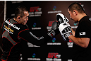 TOKYO, JAPAN - FEBRUARY 28: Yushin Okami holds an open training session for media at the Hilton Sjinjuku Hotel on February 28, 2013 in Tokyo, Japan. (Photo by Josh Hedges/Zuffa LLC/Zuffa LLC via Getty Images)