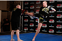 TOKYO, JAPAN - FEBRUARY 28: Stefan Struve holds an open training session for media at the Hilton Sjinjuku Hotel on February 28, 2013 in Tokyo, Japan. (Photo by Josh Hedges/Zuffa LLC/Zuffa LLC via Getty Images)