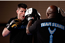 TOKYO, JAPAN - FEBRUARY 28: Brian Stann holds an open training session for media at the Hilton Sjinjuku Hotel on February 28, 2013 in Tokyo, Japan. (Photo by Josh Hedges/Zuffa LLC/Zuffa LLC via Getty Images)