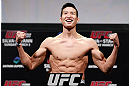 SAITAMA, JAPAN - MARCH 02: Hyun Gyu Lim weighs in during the UFC on FUEL TV weigh-in at Saitama Super Arena on March 2, 2013 in Saitama, Japan. (Photo by Josh Hedges/Zuffa LLC/Zuffa LLC via Getty Images)