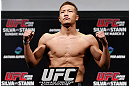 SAITAMA, JAPAN - MARCH 02: Kazuki Tokudome weighs in during the UFC on FUEL TV weigh-in at Saitama Super Arena on March 2, 2013 in Saitama, Japan. (Photo by Josh Hedges/Zuffa LLC/Zuffa LLC via Getty Images)