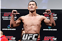 SAITAMA, JAPAN - MARCH 02: Yushin Okami weighs in during the UFC on FUEL TV weigh-in at Saitama Super Arena on March 2, 2013 in Saitama, Japan. (Photo by Josh Hedges/Zuffa LLC/Zuffa LLC via Getty Images)