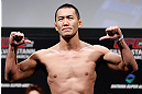 SAITAMA, JAPAN - MARCH 02: Yushin Okami weighs in during the UFC on FUEL TV weigh-in at Saitama Super Arena on March 2, 2013 in Saitama, Japan. (Photo by Josh Hedges/Zuffa LLC/Zuffa LLC via Getty Images)
