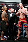SAITAMA, JAPAN - MARCH 02: (L-R) Opponents Mark Hunt and Stefan Struve face off during the UFC on FUEL TV weigh-in at Saitama Super Arena on March 2, 2013 in Saitama, Japan. (Photo by Josh Hedges/Zuffa LLC/Zuffa LLC via Getty Images)