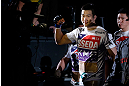 SAITAMA, JAPAN - MARCH 03:  Hyun Gyu Lim enters the arena before his welterweight fight against Marcelo Guimaraes during the UFC on FUEL TV event at Saitama Super Arena on March 3, 2013 in Saitama, Japan.  (Photo by Josh Hedges/Zuffa LLC/Zuffa LLC via Getty Images)